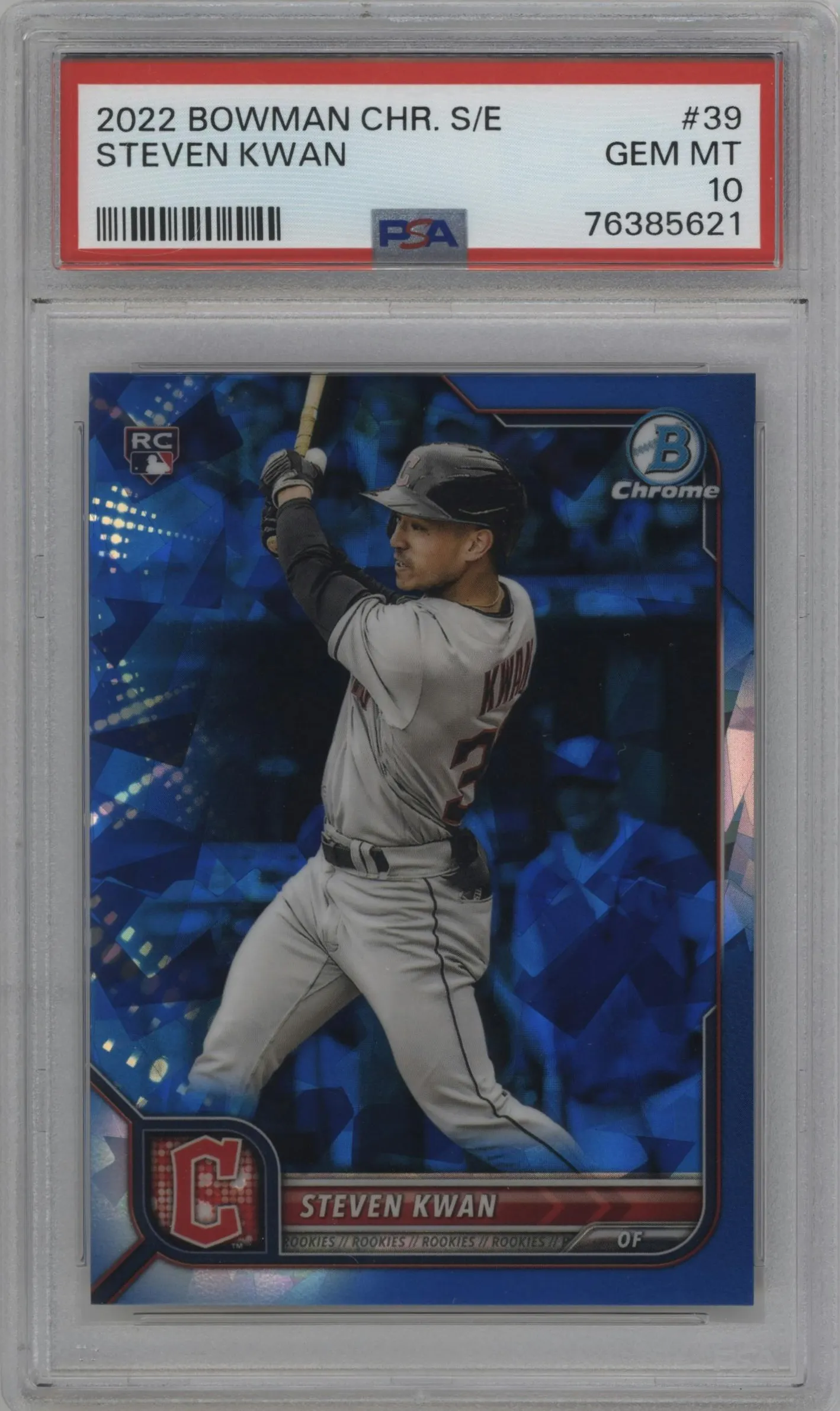 2022 Bowman Chrome Sapphire Edition Steven Kwan #39 PSA 10