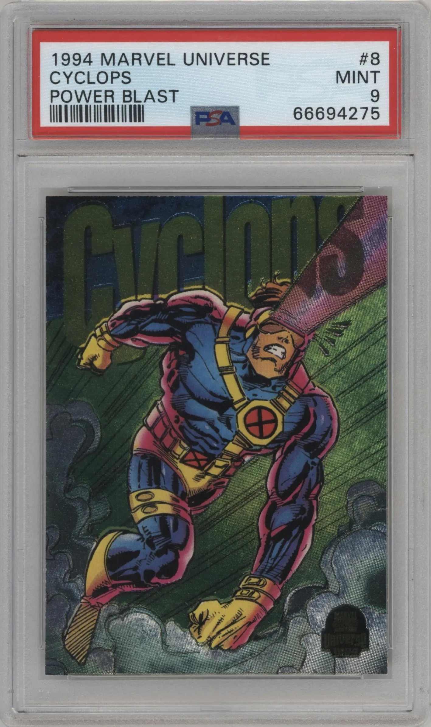 1994 Fleer Marvel Universe Power Blast Cyclops #8 PSA 9