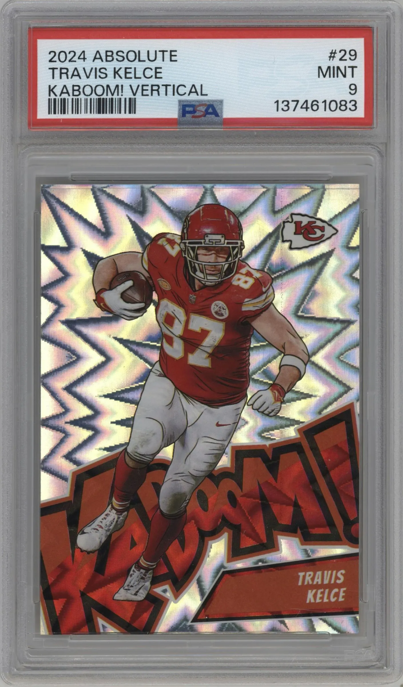 2024 Panini Absolute Kaboom Vertical Travis Kelce #29 PSA 9