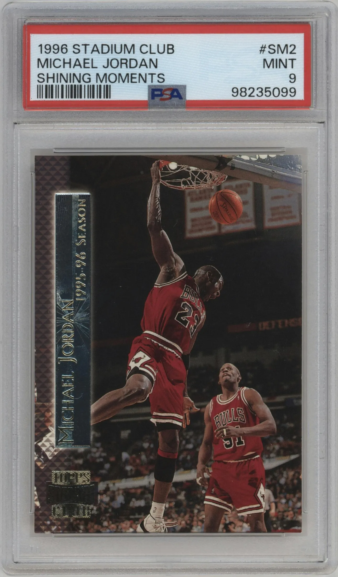 1996 Topps Stadium Club Shining Moments Michael Jordan #SM2 PSA 9