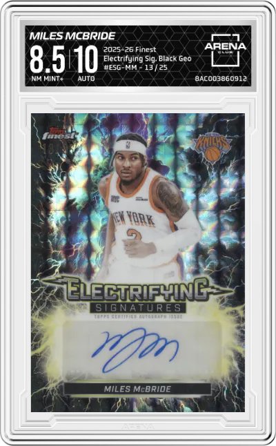 2025 Finest Electrifying Sig. Miles McBride Black Geometric Refractor ARENA CLUB 8.5