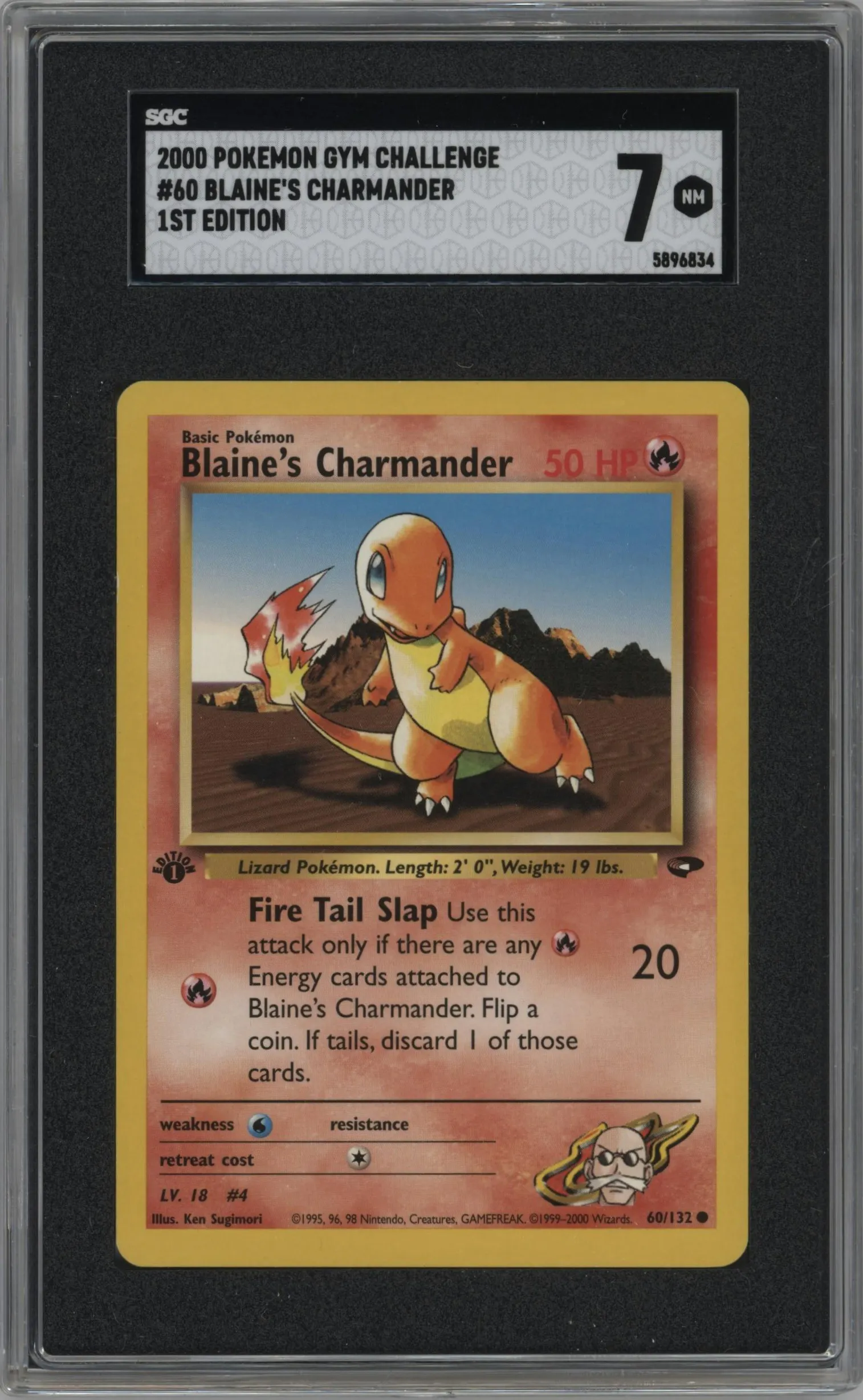 2000 Pokemon GH Gym Challenge Blaine's Charmander #60 SGC 7