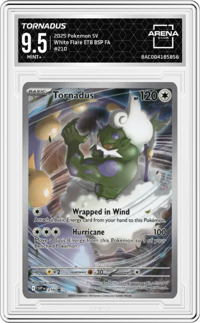 2025 Pokemon SV Tornadus White Flare Elite Trainer Box #210 ARENA CLUB 9.5