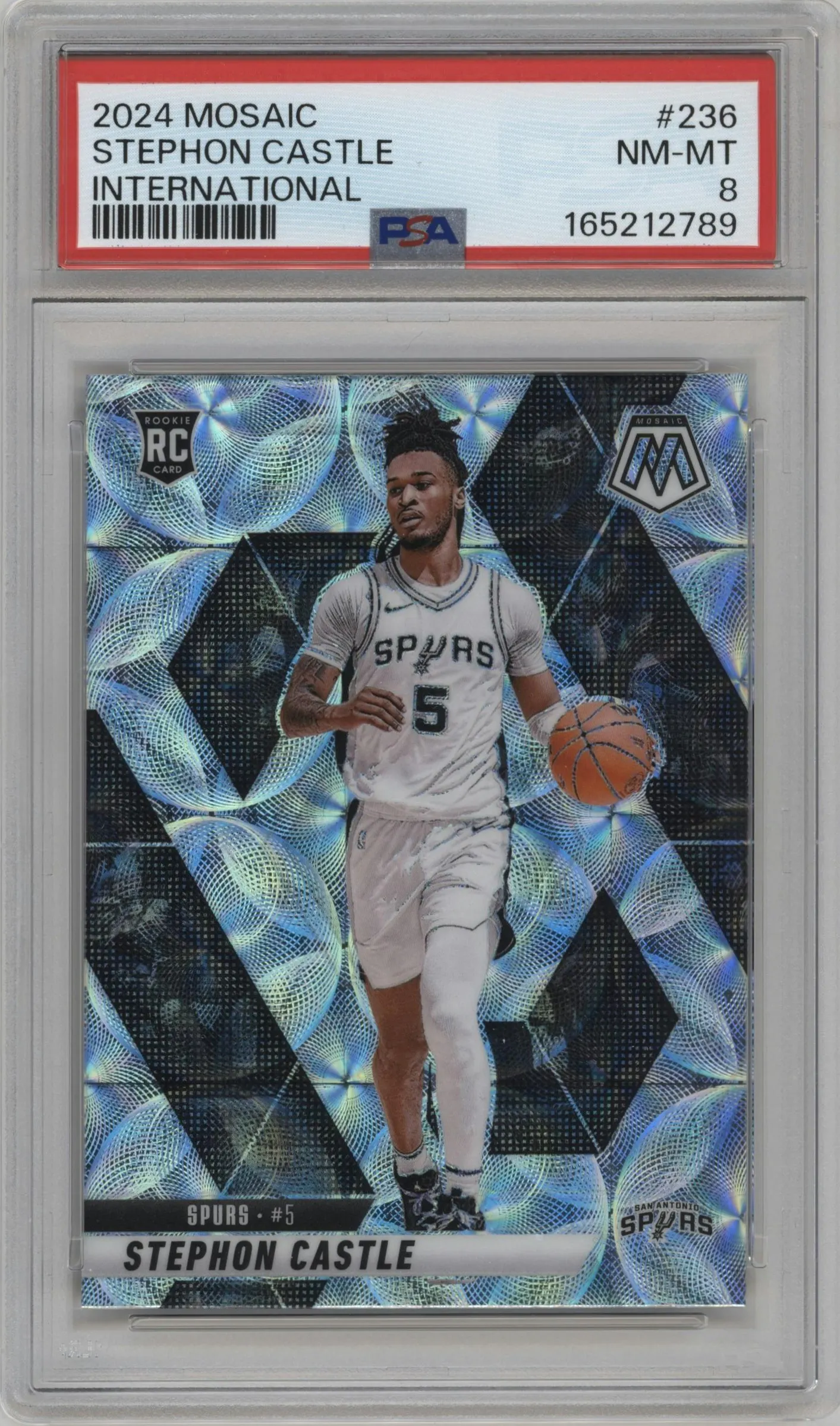 2024 Panini Mosaic Stephon Castle International #236 PSA 8