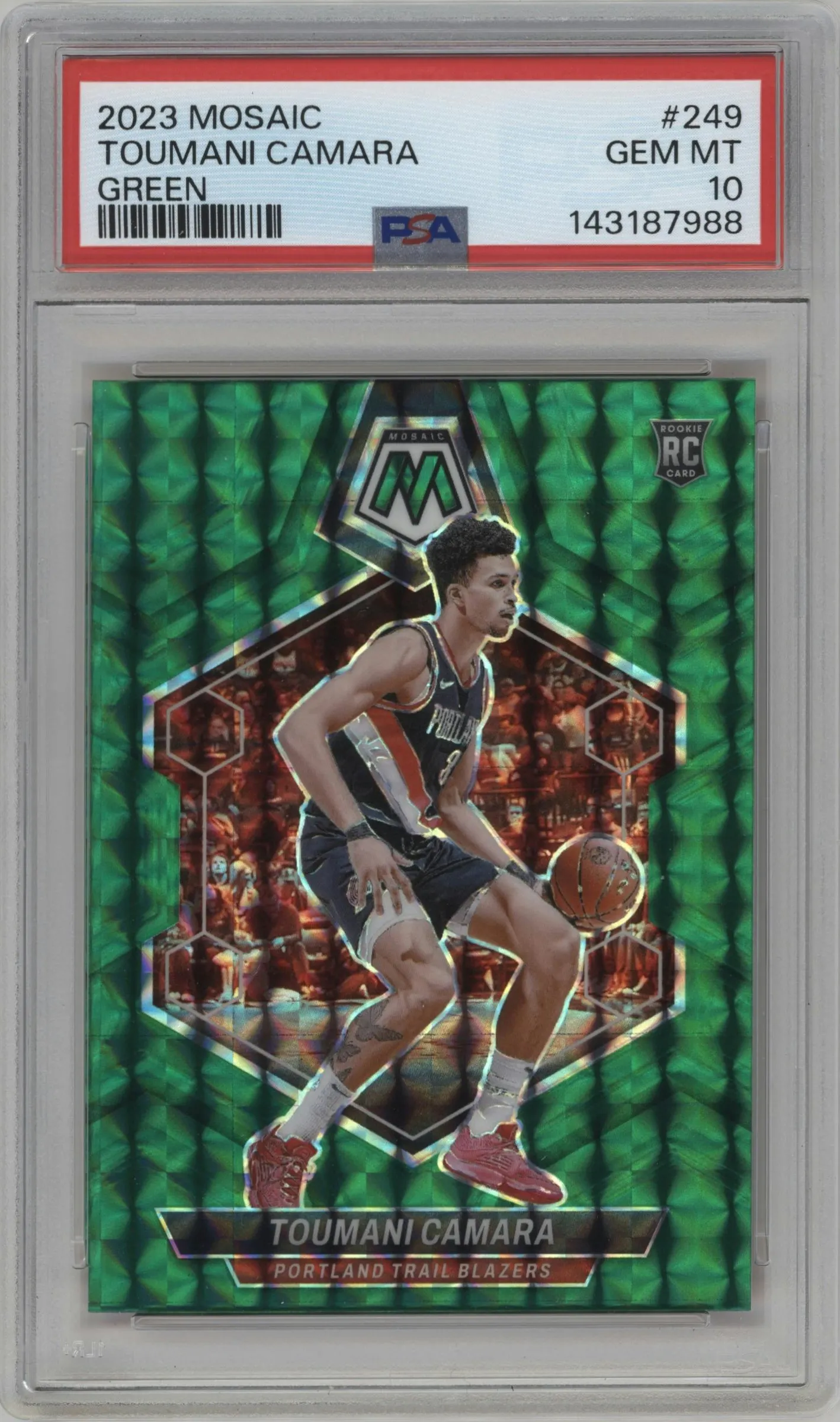 2023 Panini Mosaic Toumani Camara Green Mosaic PSA 10