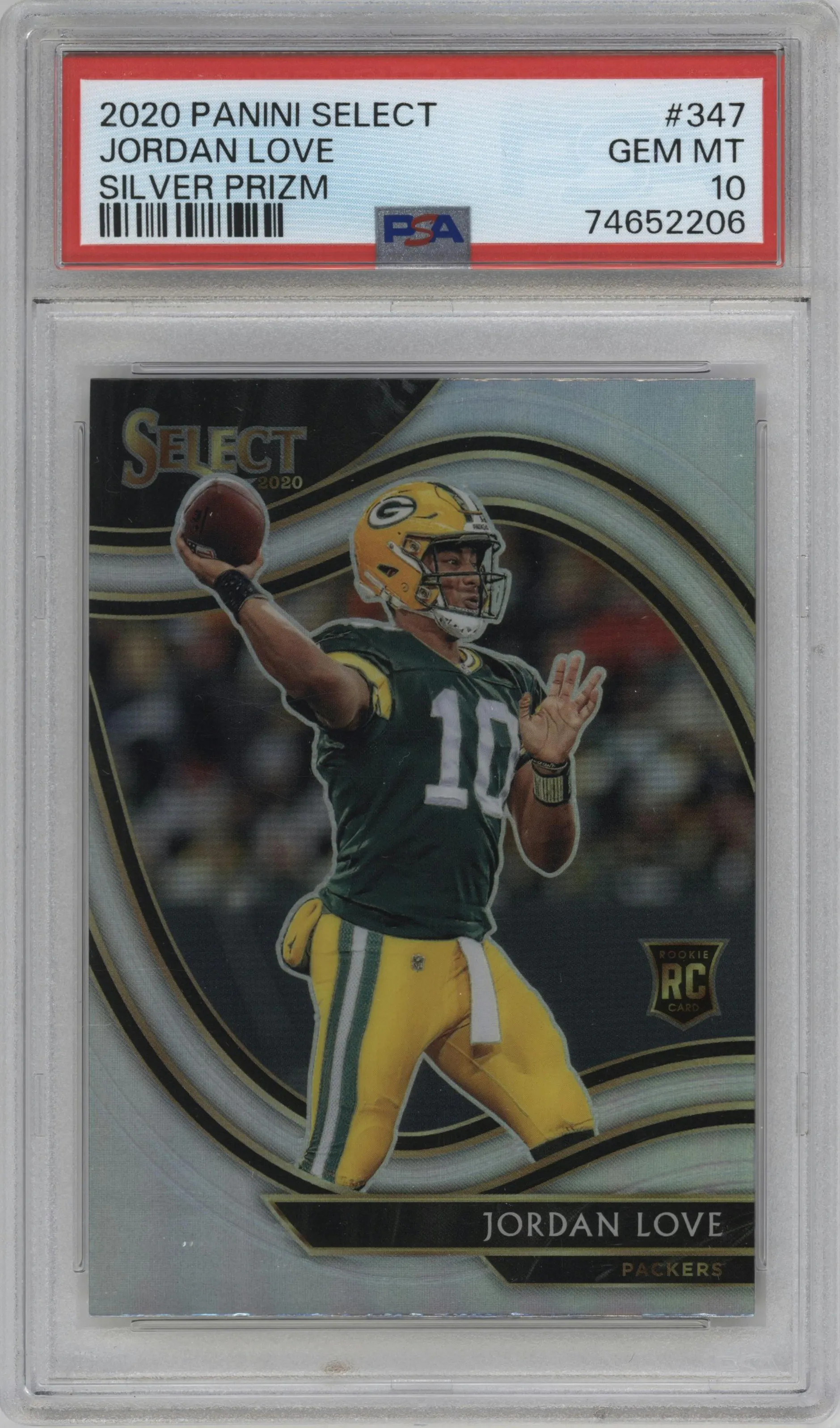 2020 Panini Select Field Lvl. Jordan Love Silver Prizm PSA 10