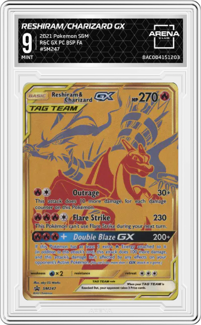2021 Pokemon S&M Reshiram/Charizard GX Reshiram Charizard GX Premium Collection #SM247 ARENA CLUB 9