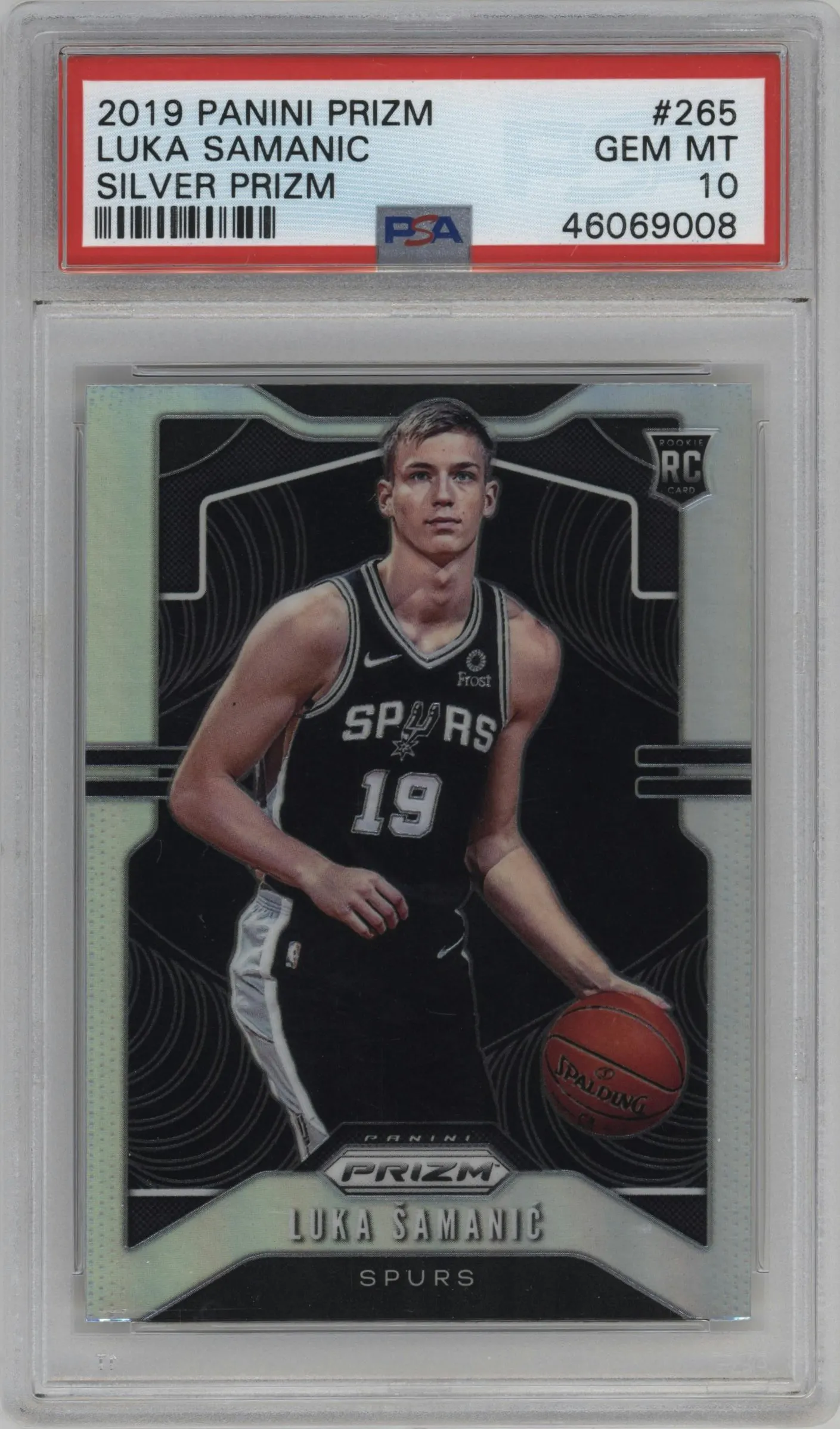 2019 Panini Prizm Luka Samanic Silver Prizm #265 PSA 10