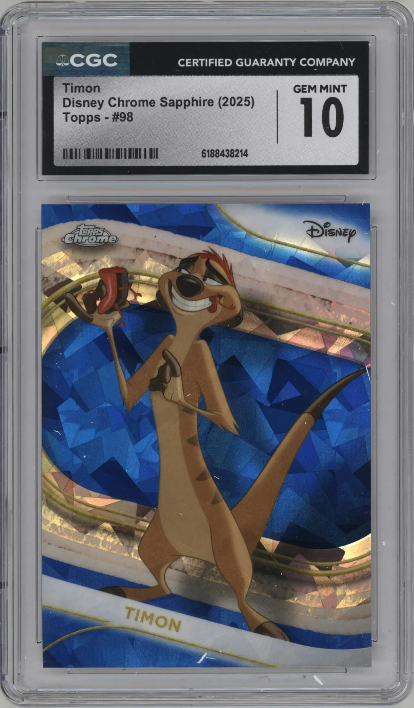 2025 Topps Chrome Sapphire Edition Disney Timon #98 CGC 10