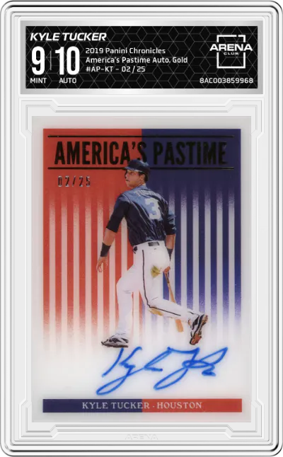 2019 Panini Chronicles America's Pastime Auto. Kyle Tucker Gold #AP-KT ARENA CLUB 9