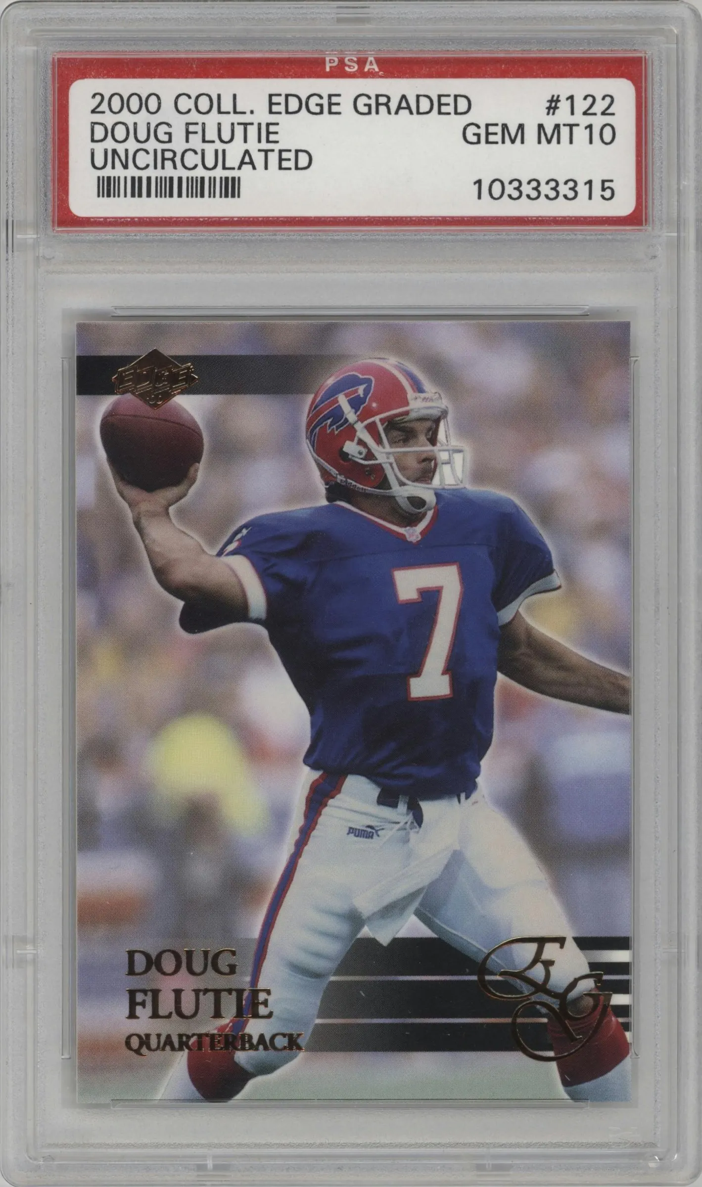 2000 Collector's Edge EG Doug Flutie Uncirculated #122 PSA 10