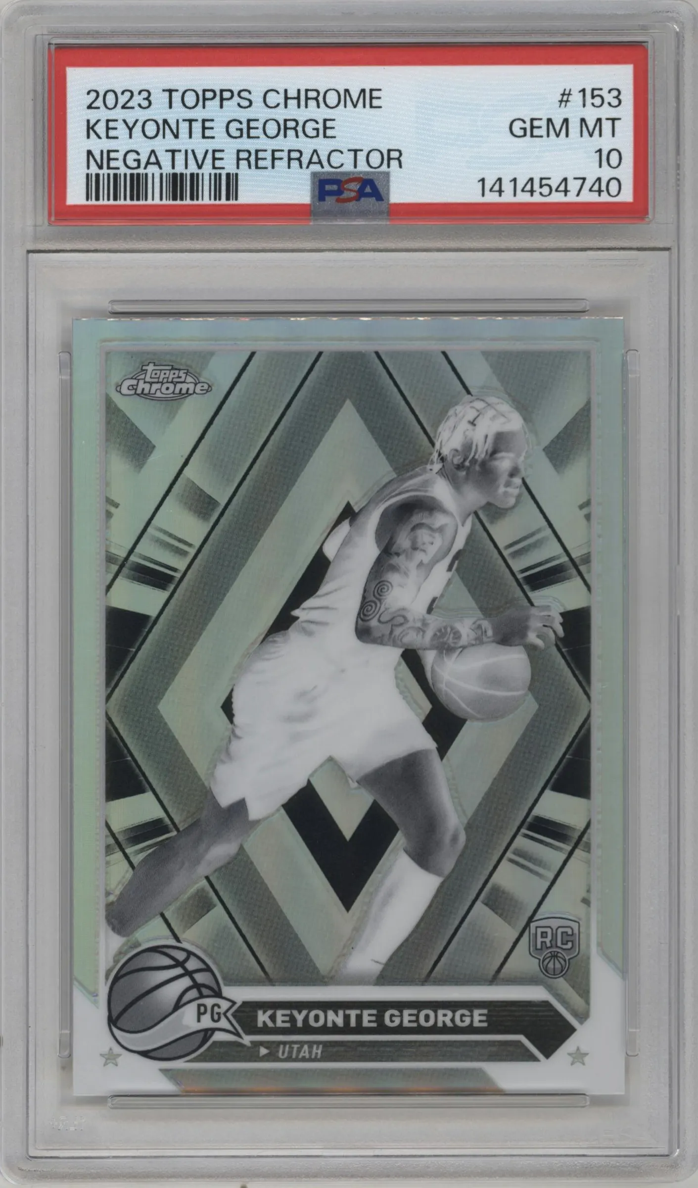 2023 Topps Chrome Keyonte George Negative Refractor #153 PSA 10