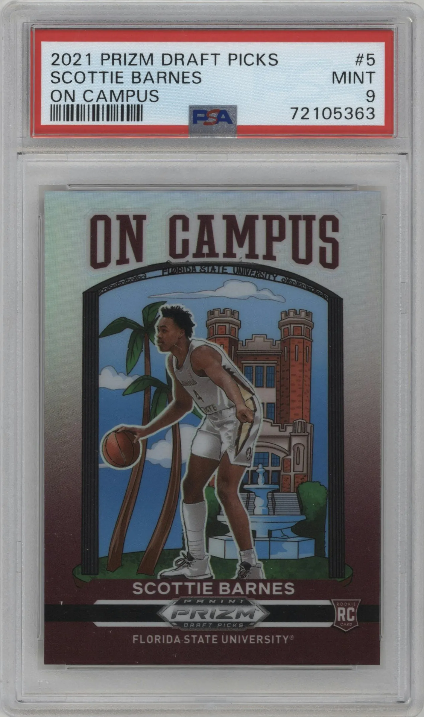 2021 Panini Prizm Draft Picks On Campus Scottie Barnes #5 PSA 9