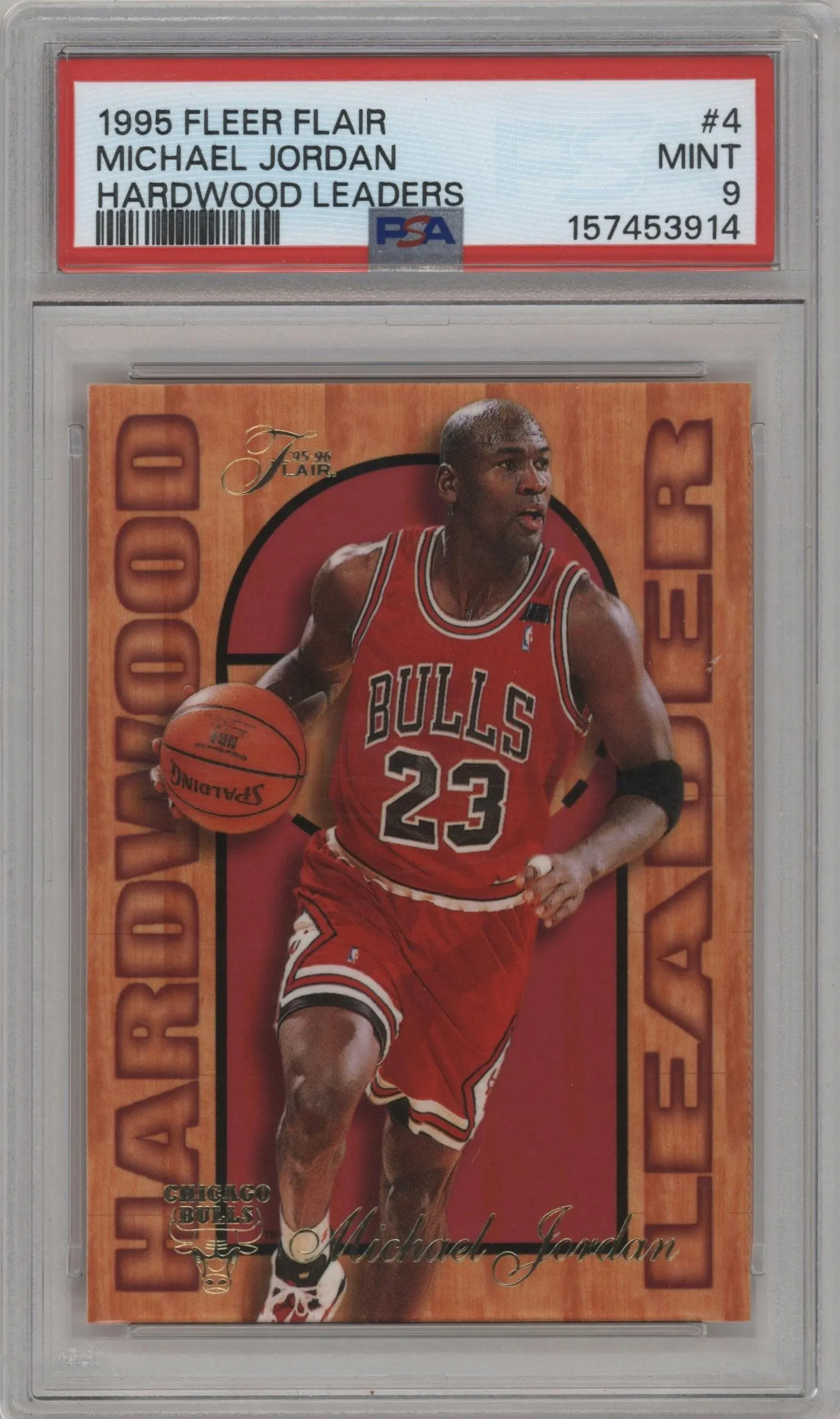 1995 Fleer Flair Hardwood Leader Michael Jordan #4 PSA 9
