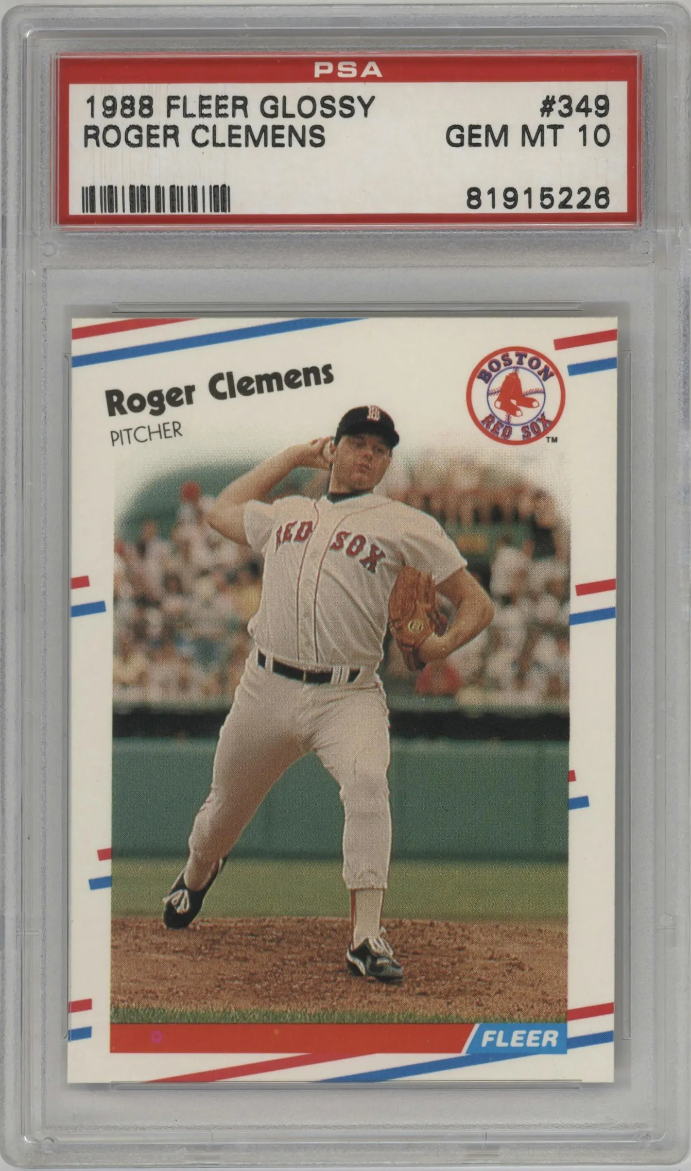 1988 Fleer Roger Clemens Glossy #349 PSA 10
