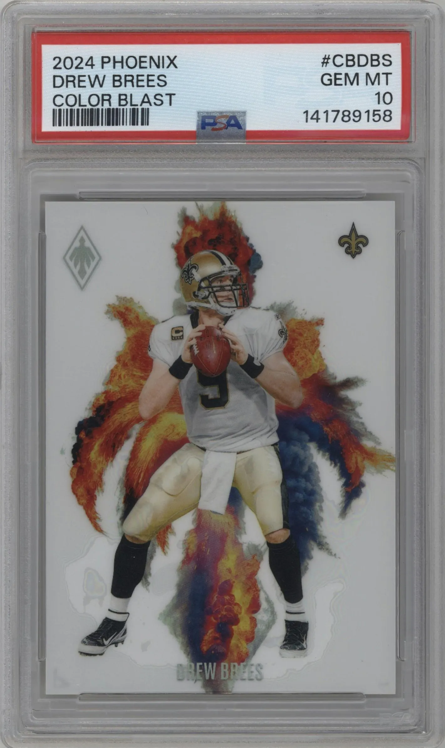 2024 Panini Phoenix Color Blast Drew Brees #CB-DBS PSA 10