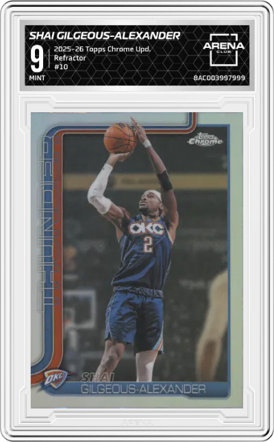 2025 Topps Chrome Update Shai Gilgeous-Alexander Refractor #10 ARENA CLUB 9