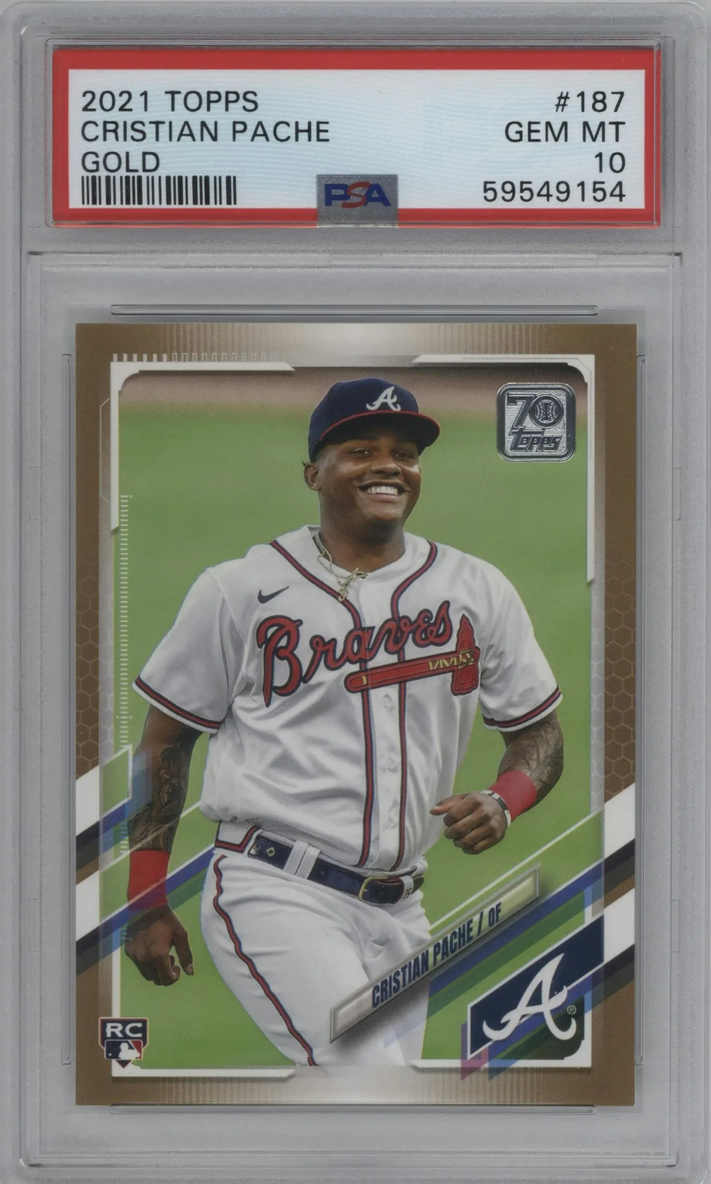 2021 Topps Series 1 Cristian Pache Gold #187 PSA 10