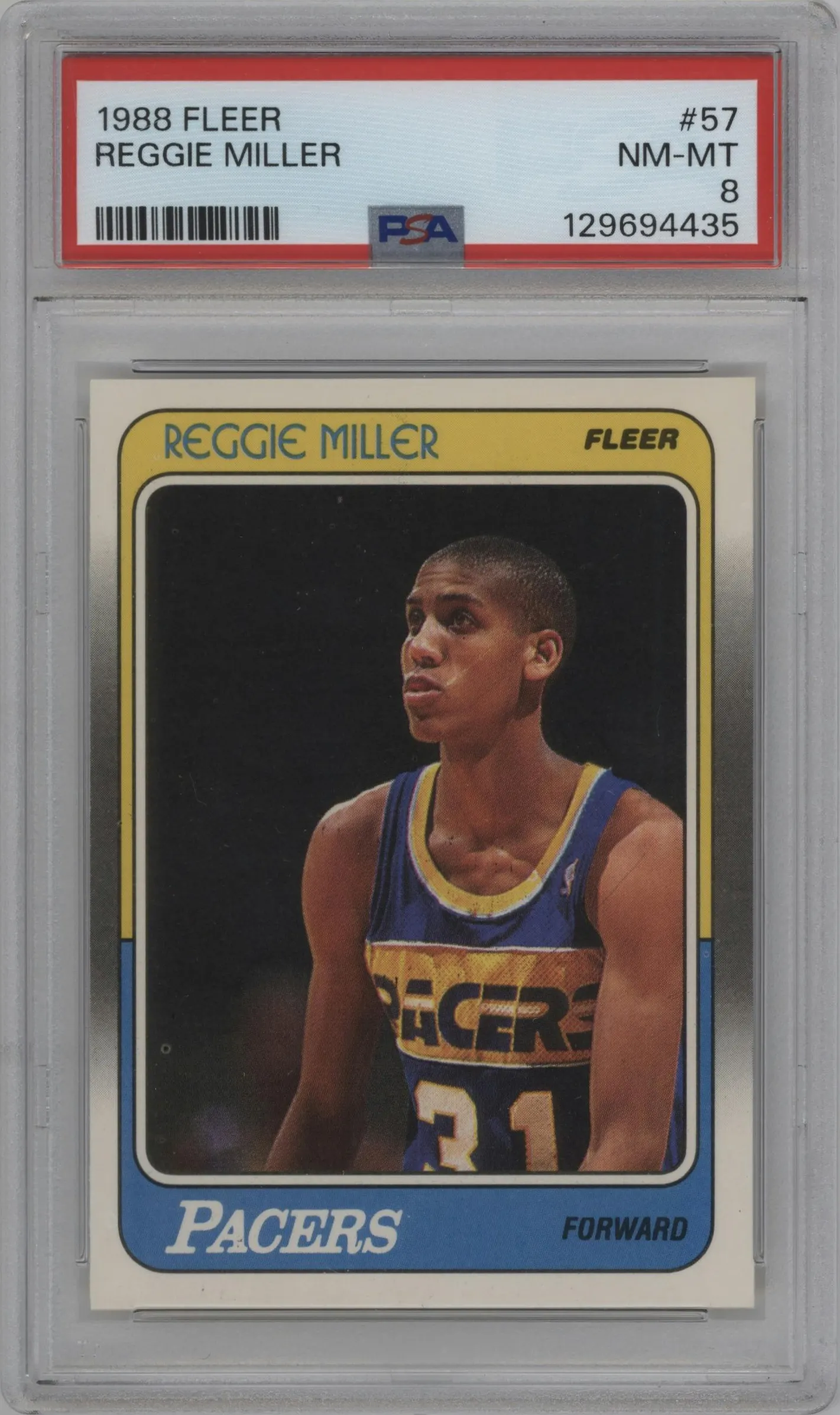 1988 Fleer Reggie Miller #57 PSA 8