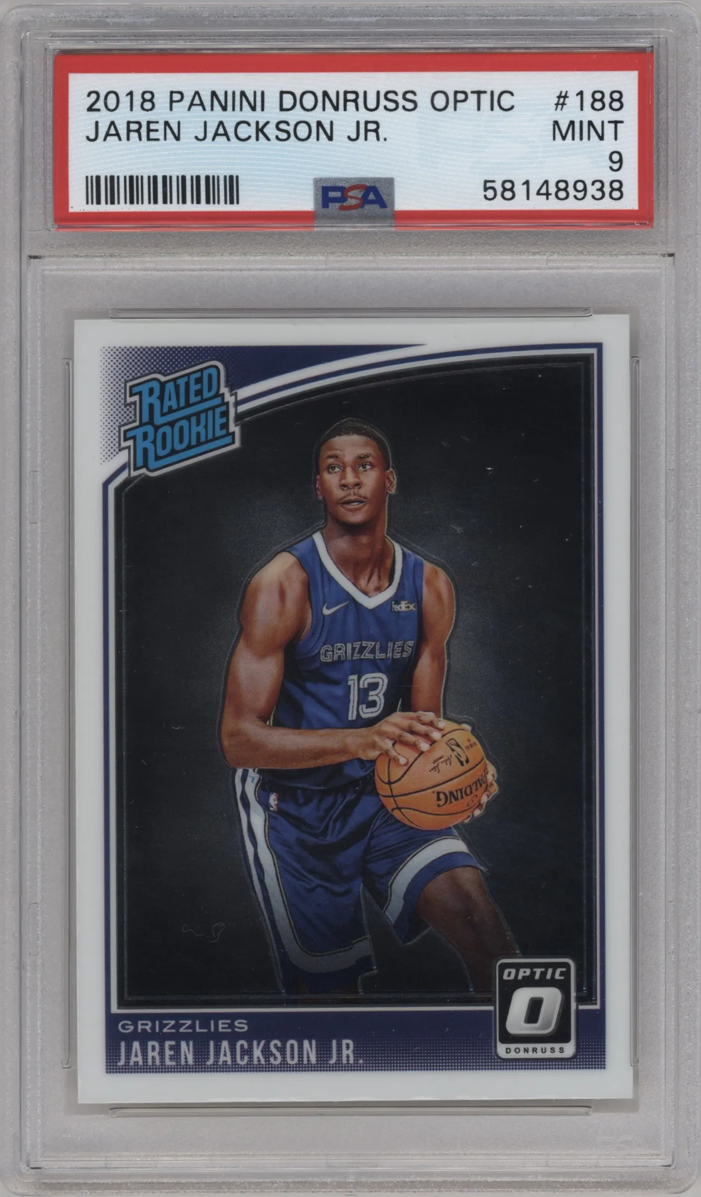2018 Panini Donruss Optic Rated Rookie Jaren Jackson Jr. PSA 9