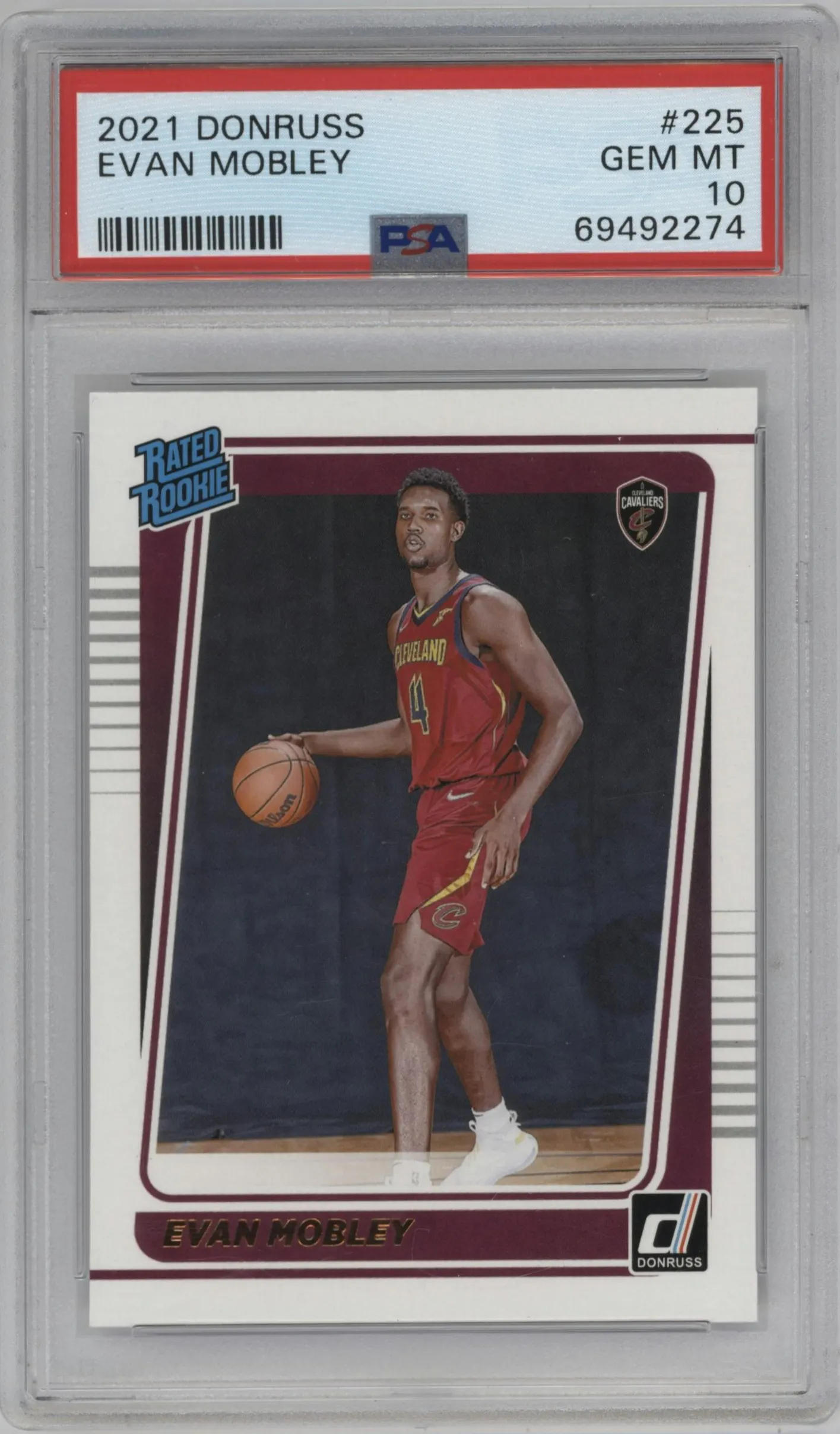 2021 Panini Donruss Rated Rookie Evan Mobley #225 PSA 10