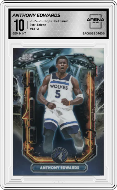 2025 Topps Chrome Cosmic Extrl.Talent Anthony Edwards #ET-2 ARENA CLUB 10
