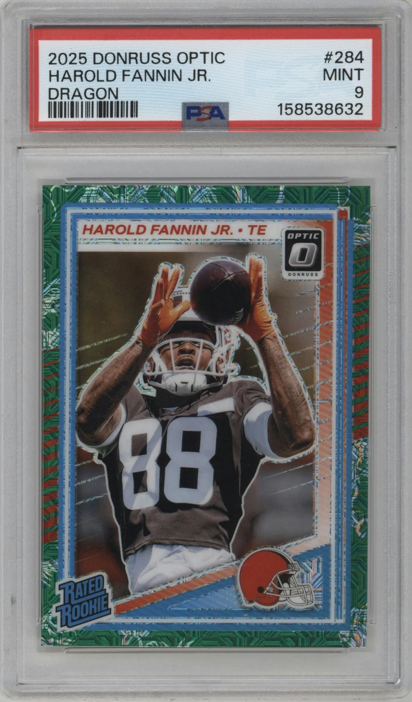 2025 Donruss Optic Rated Rookie Harold Fannin Jr. Dragon #284 PSA 9