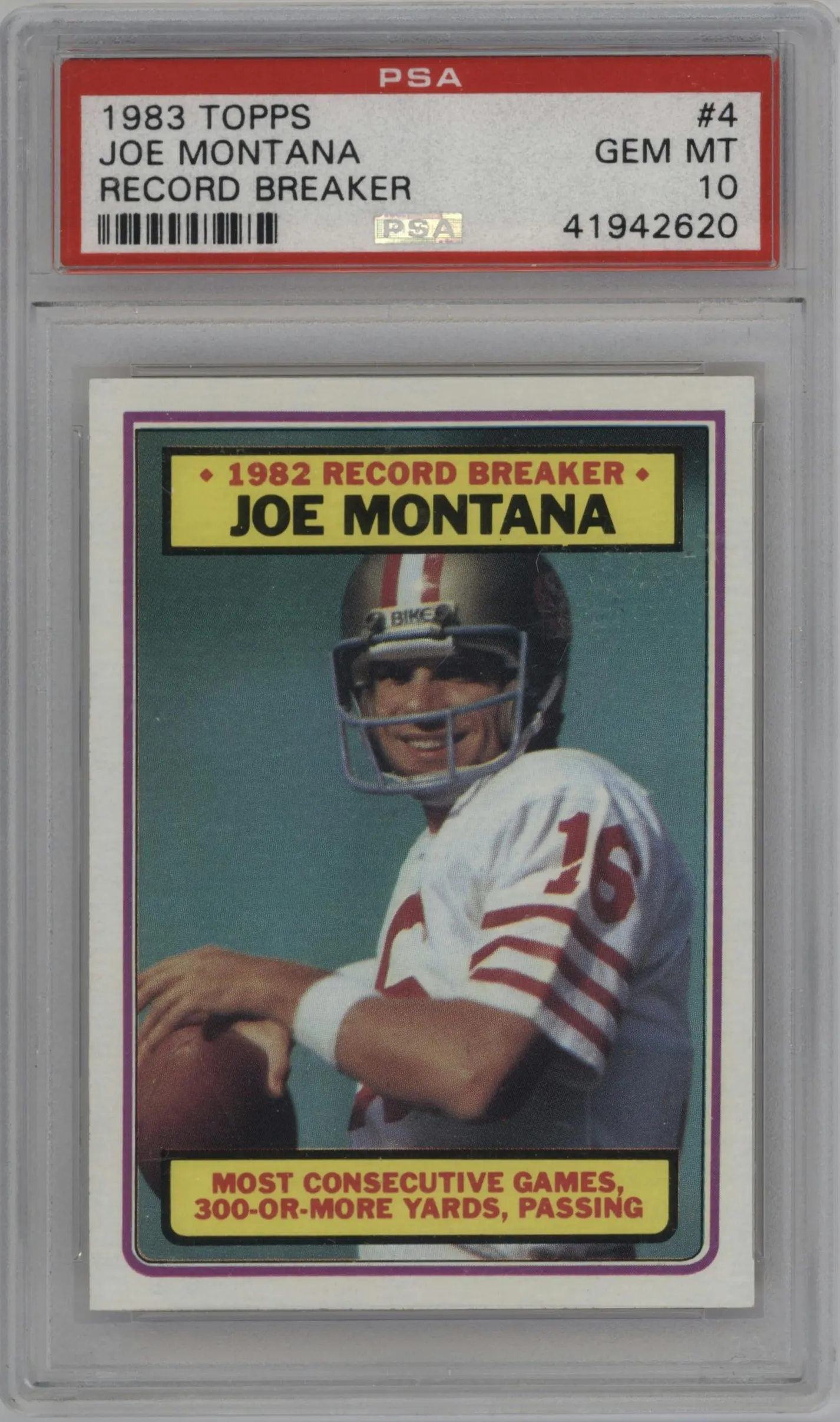 1983 Topps Joe Montana #4 PSA 10