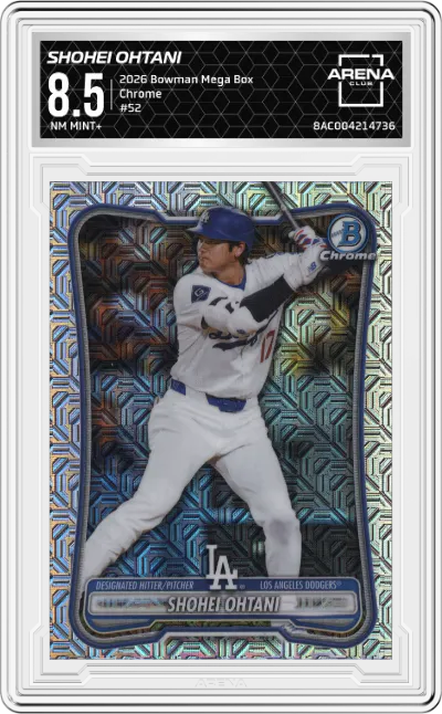 2026 Bowman Mega Box Chrome Shohei Ohtani #52 ARENA CLUB 8.5