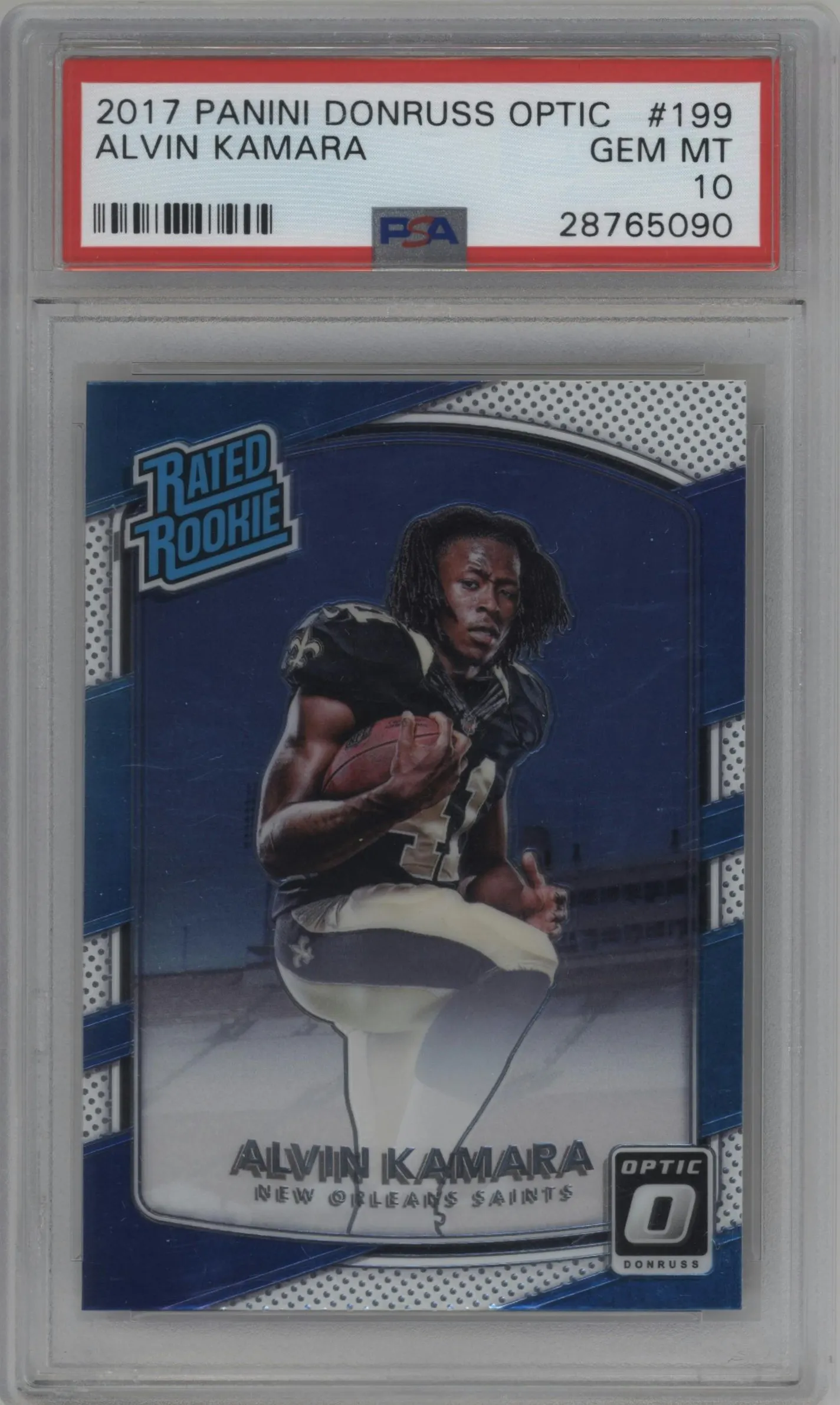 2017 Panini Donruss Optic Rated Rookie Alvin Kamara #199 PSA 10