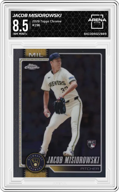 2026 Topps Chrome Jacob Misiorowski #196 ARENA CLUB 8.5