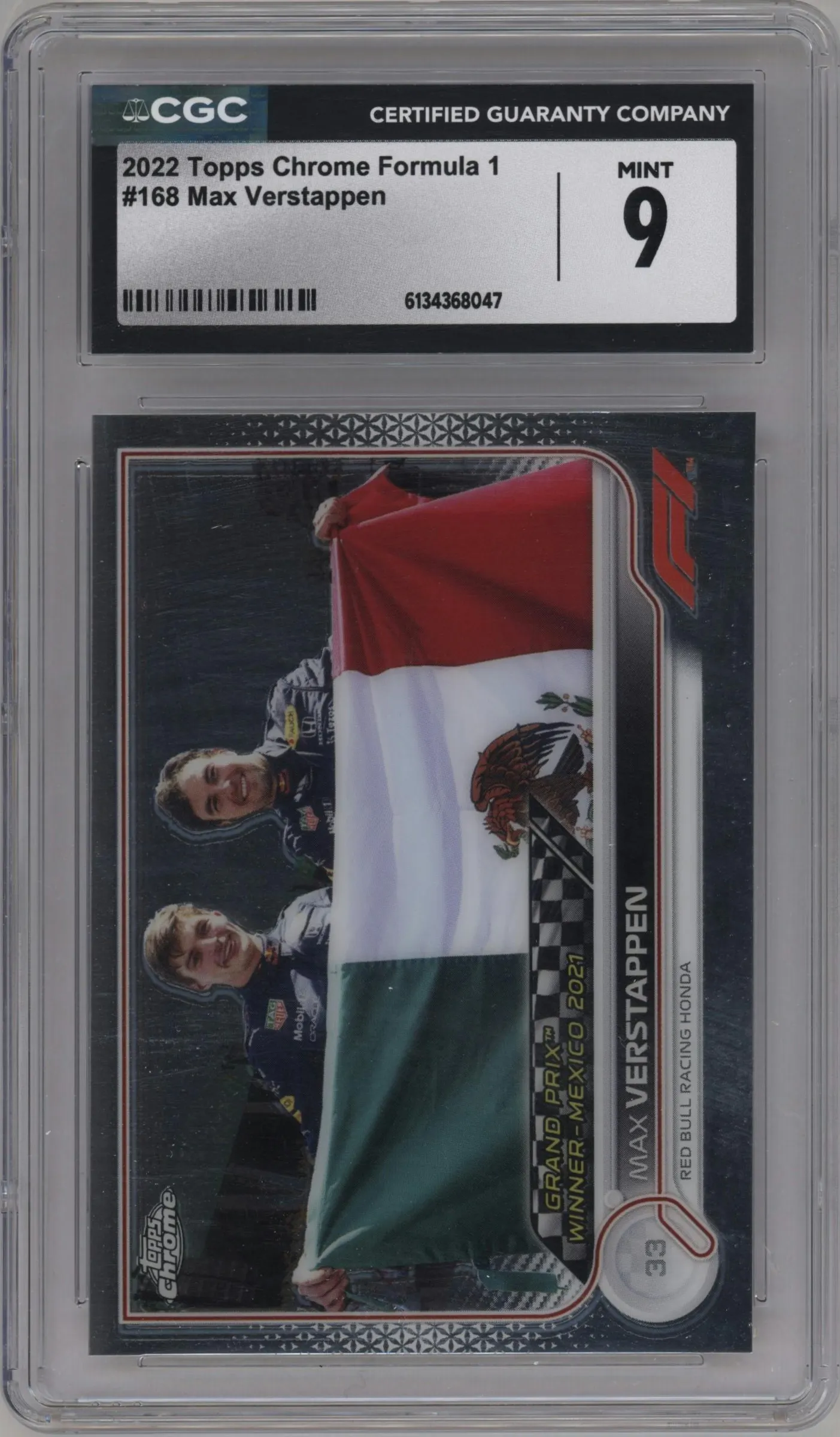 2022 Topps Chrome F1 Max Verstappen #168 CGC 9