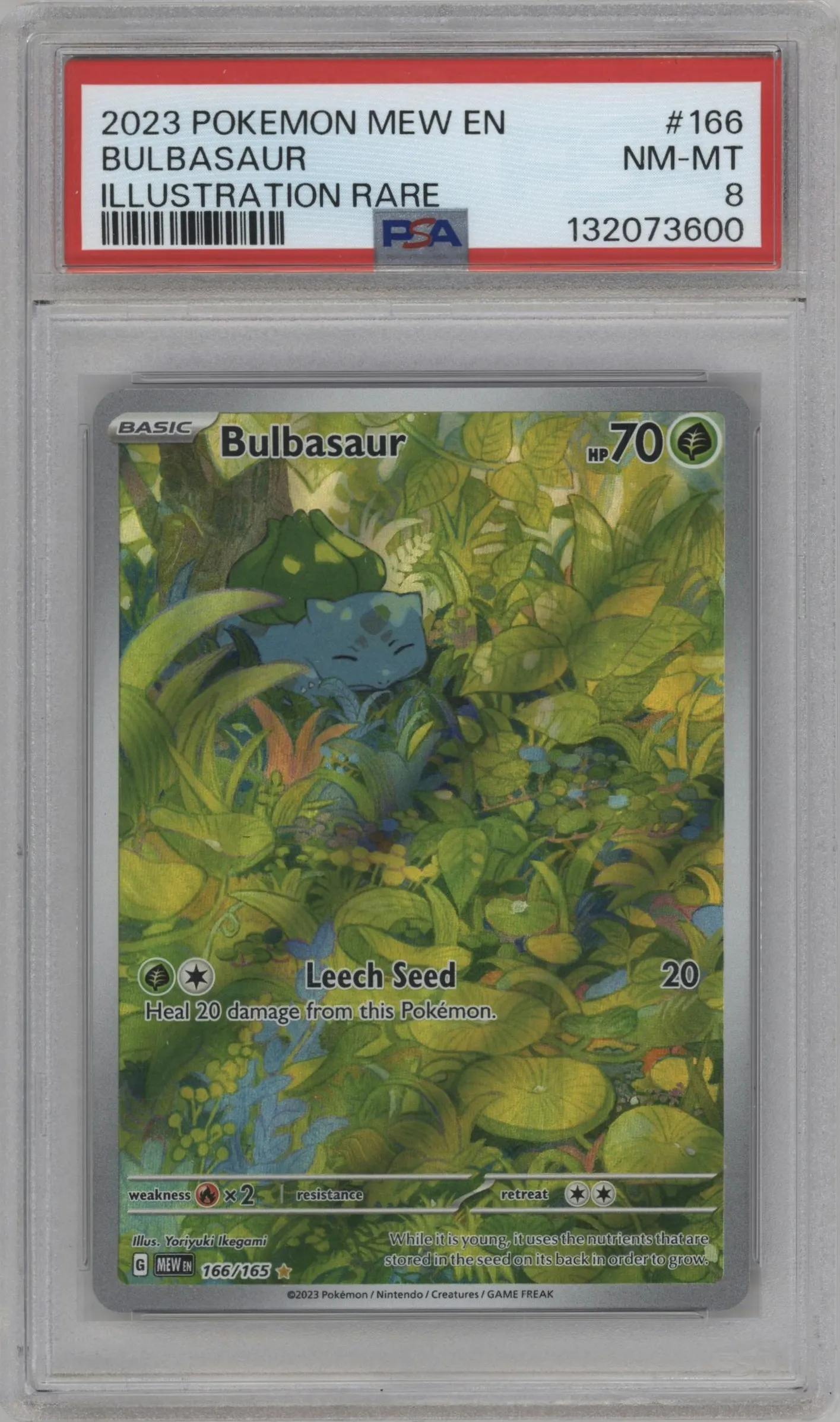 2023 Pokemon SV Bulbasaur #166 PSA 8