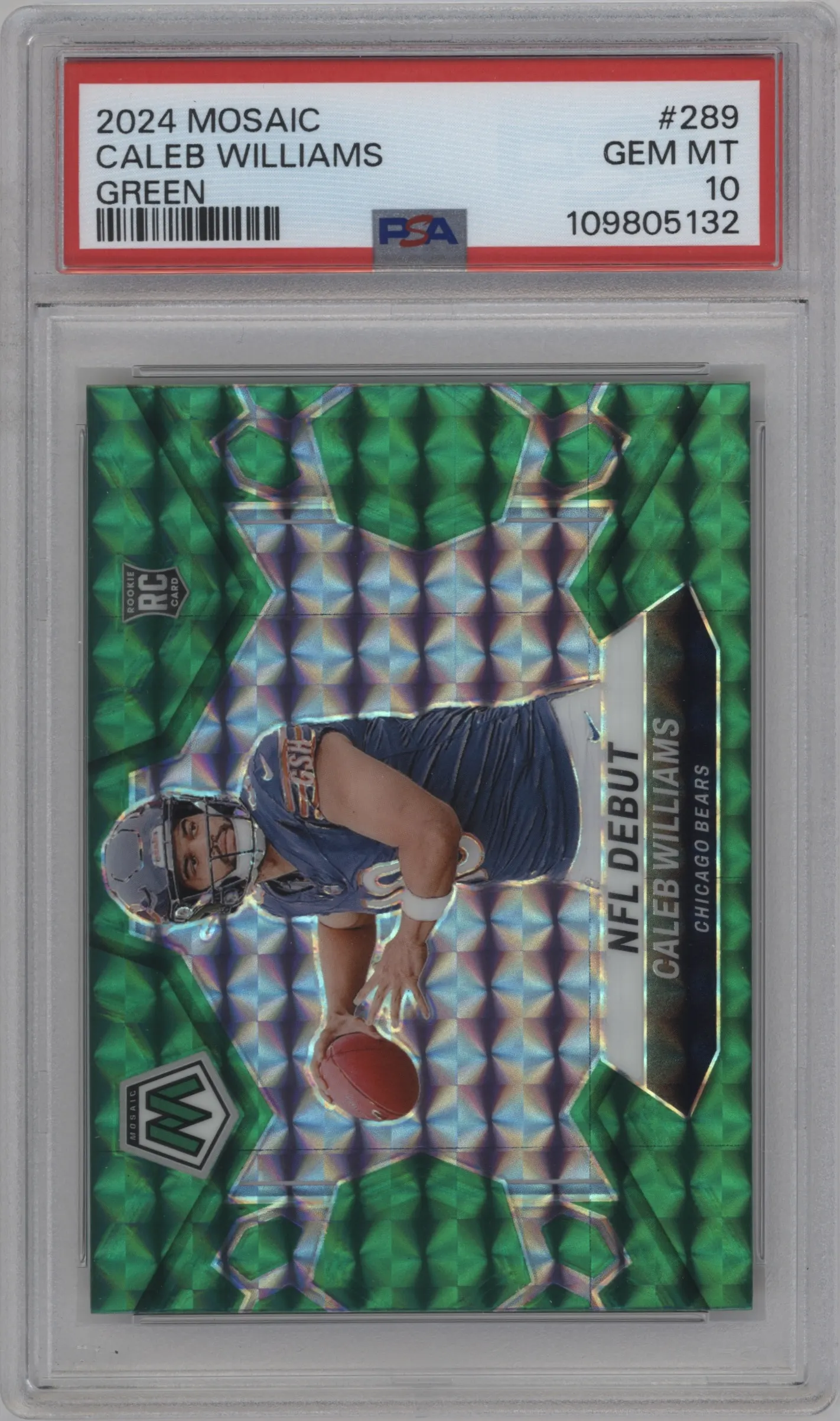 2024 Panini Mosaic Caleb Williams Green Mosaic PSA 10