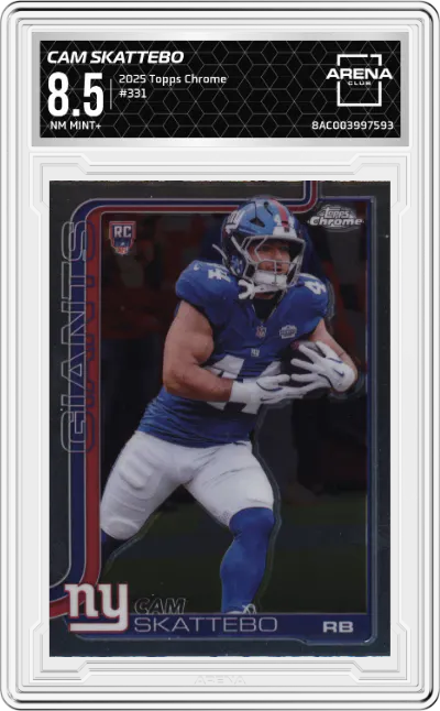 2025 Topps Chrome Cam Skattebo #331 ARENA CLUB 8.5
