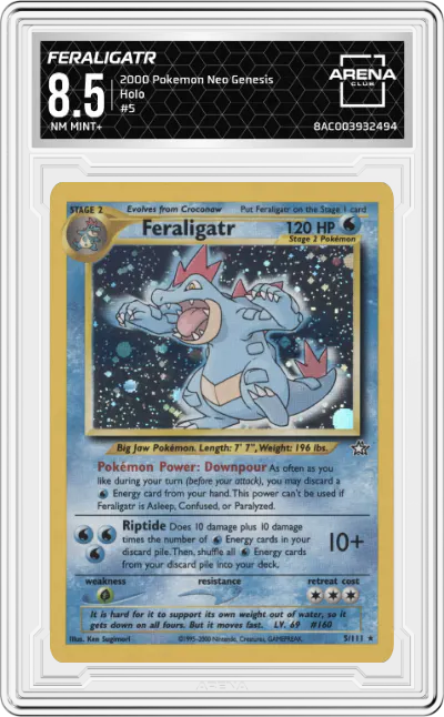 2000 Pokemon Neo Genesis Feraligatr #5 ARENA CLUB 8.5