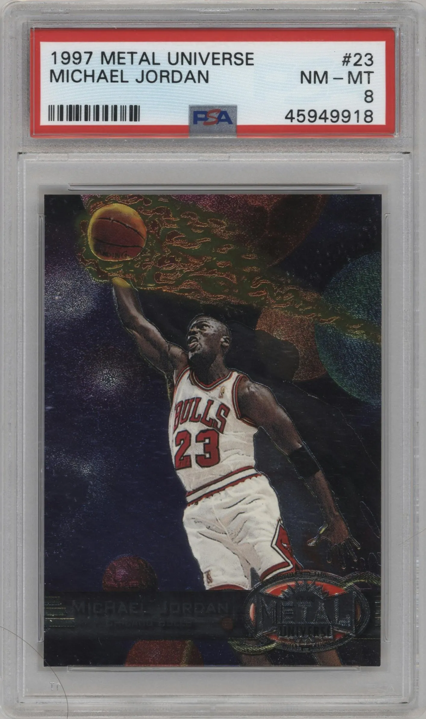 1997 Metal Universe Michael Jordan #23 PSA 8