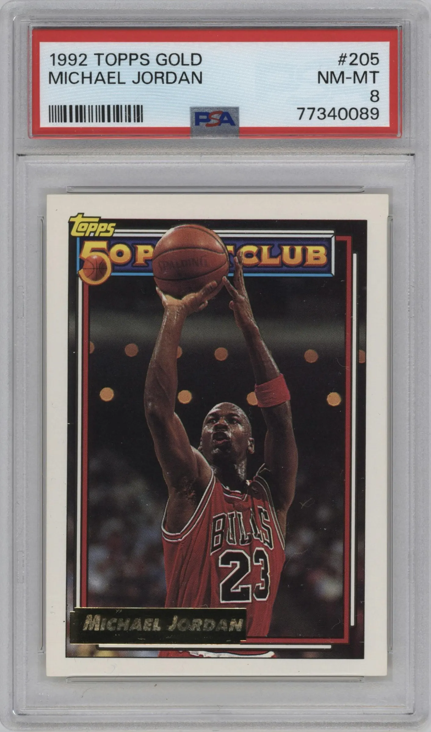 1992 Topps Michael Jordan Gold #205 PSA 8