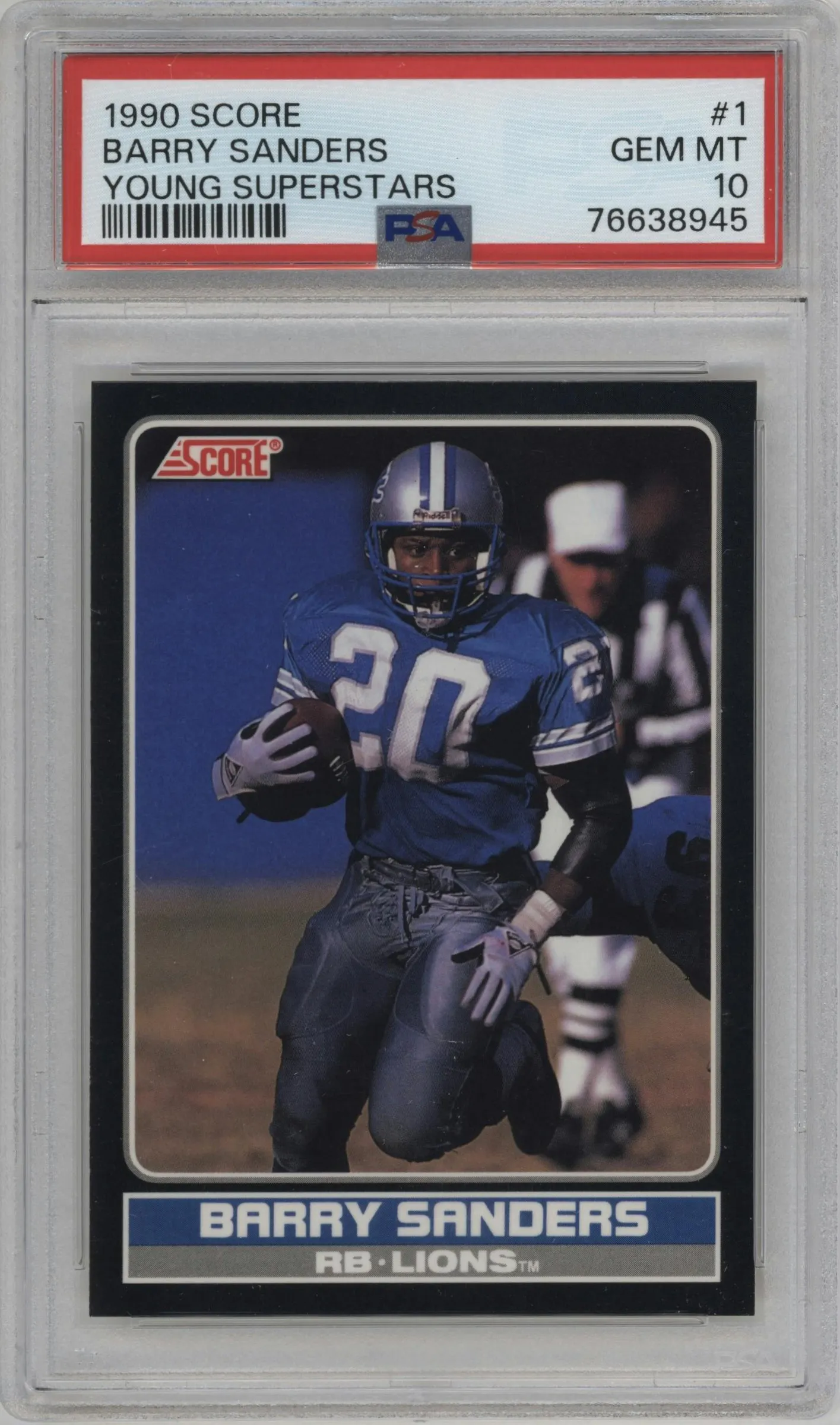 1990 Score Young Superstars Barry Sanders #1 PSA 10
