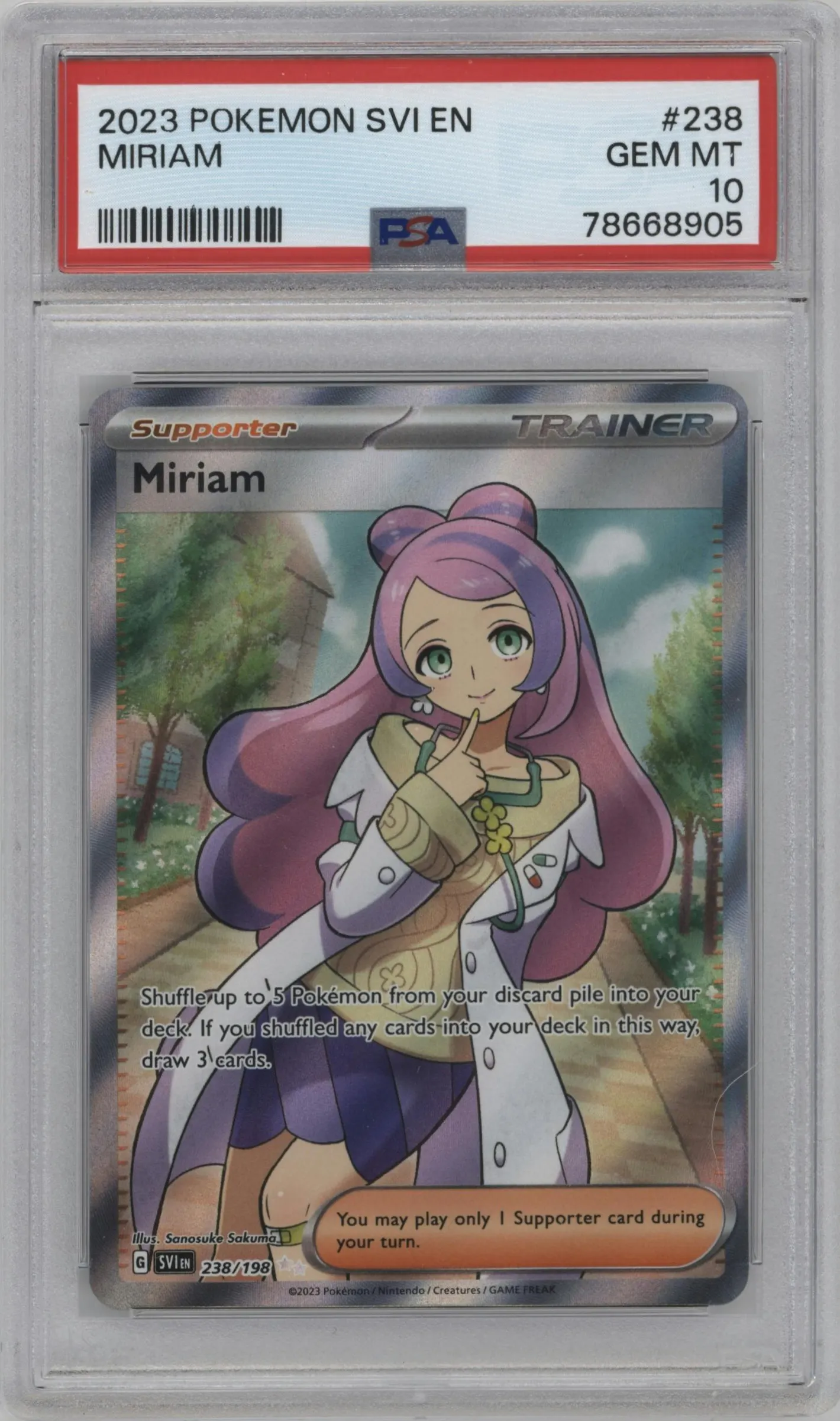 2023 Pokemon SV Miriam #238 PSA 10