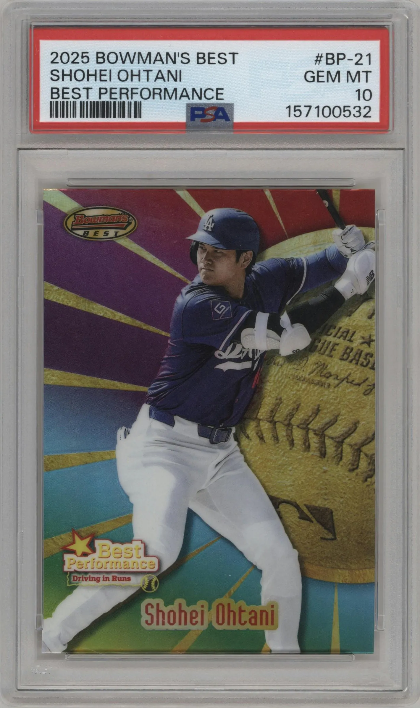 2025 Bowman's Best Best Performance Shohei Ohtani PSA 10