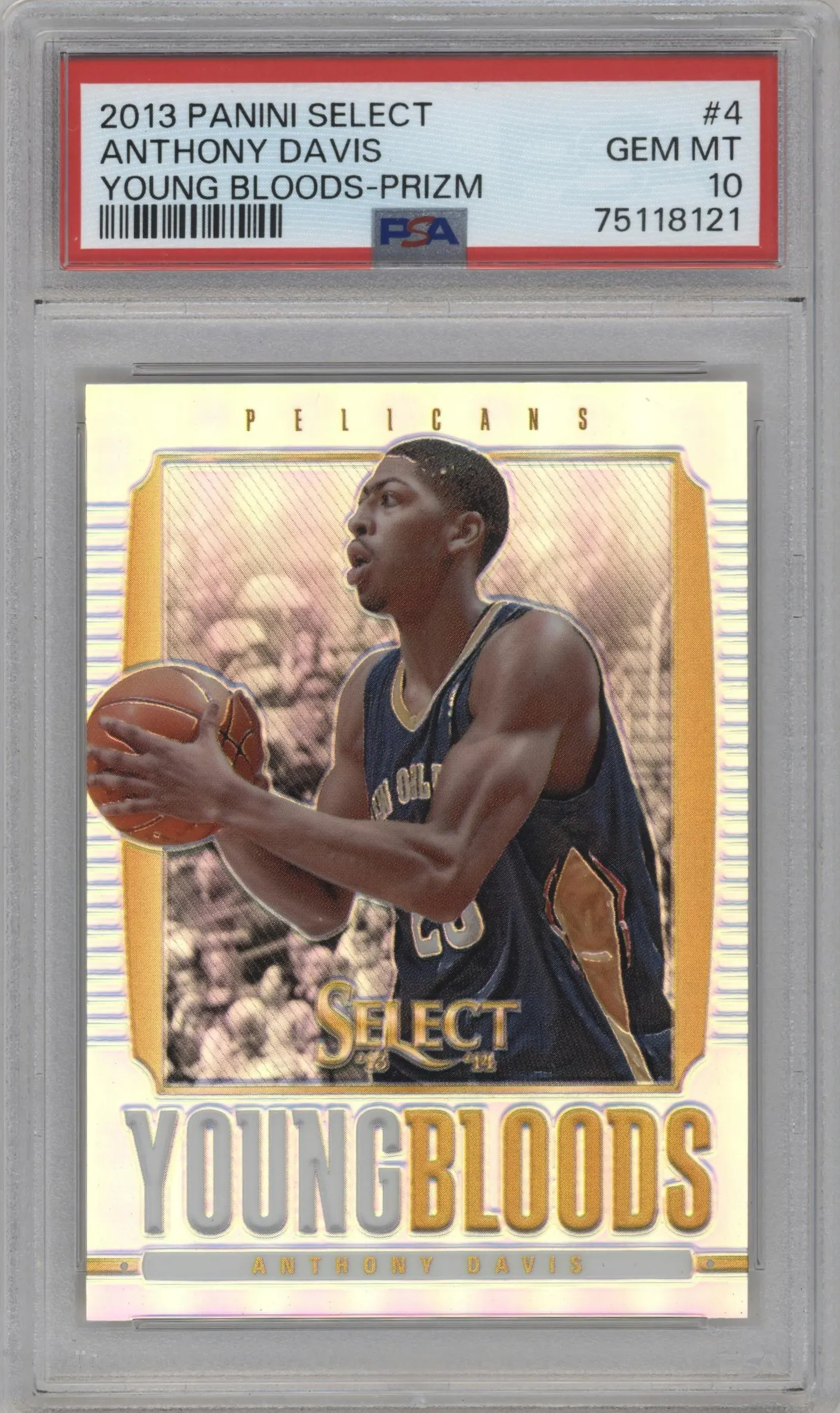 2013 Panini Select Young Bloods Anthony Davis Prizm PSA 10