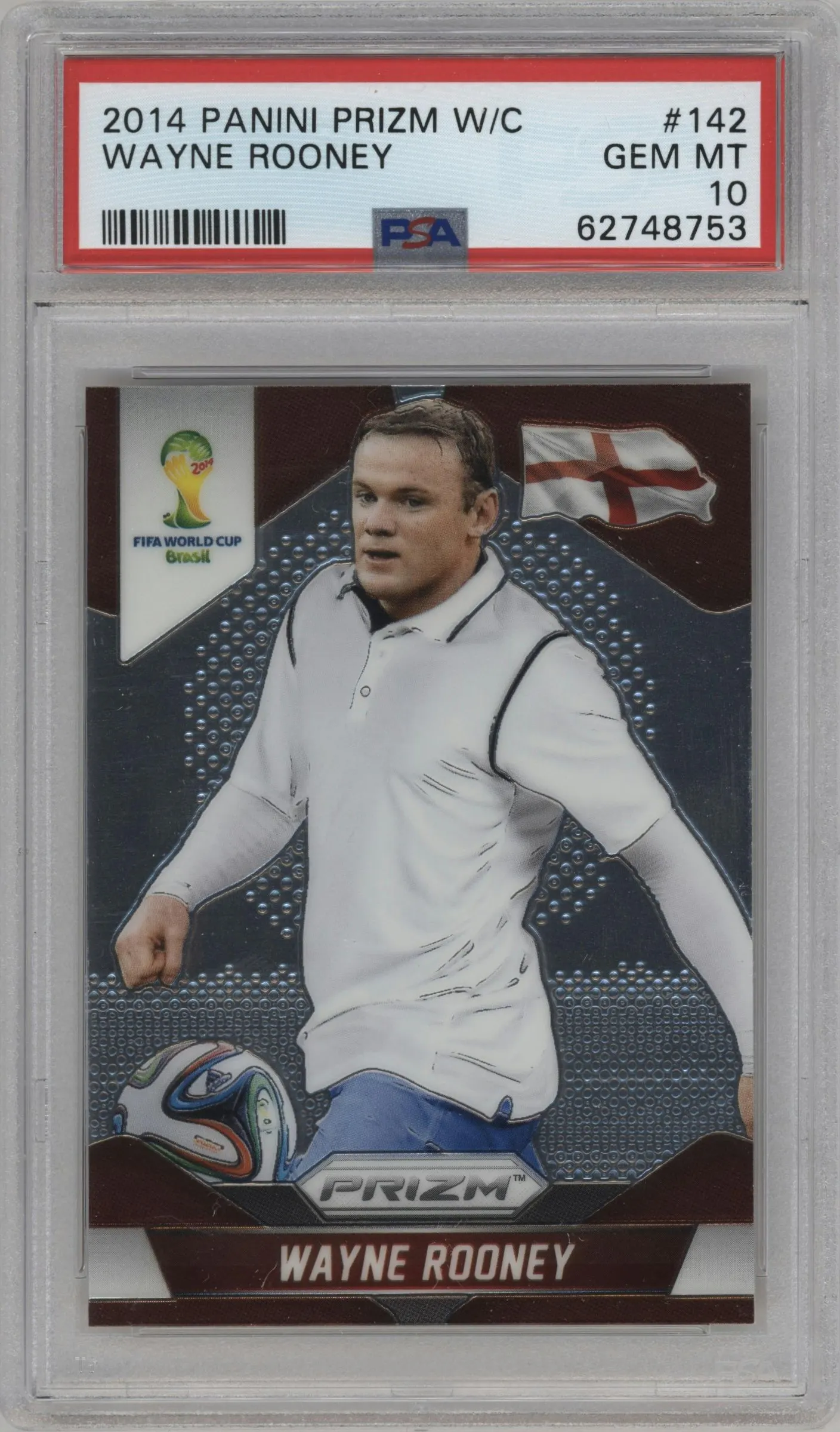 2014 Panini Prizm World Cup England Wayne Rooney PSA 10