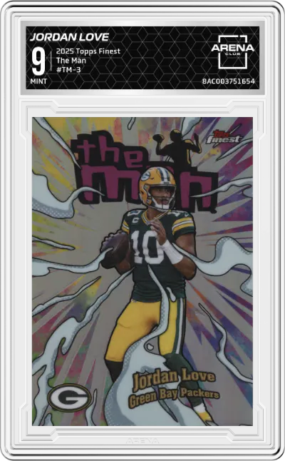 2025 Topps Finest The Man Jordan Love #TM-3 ARENA CLUB 9