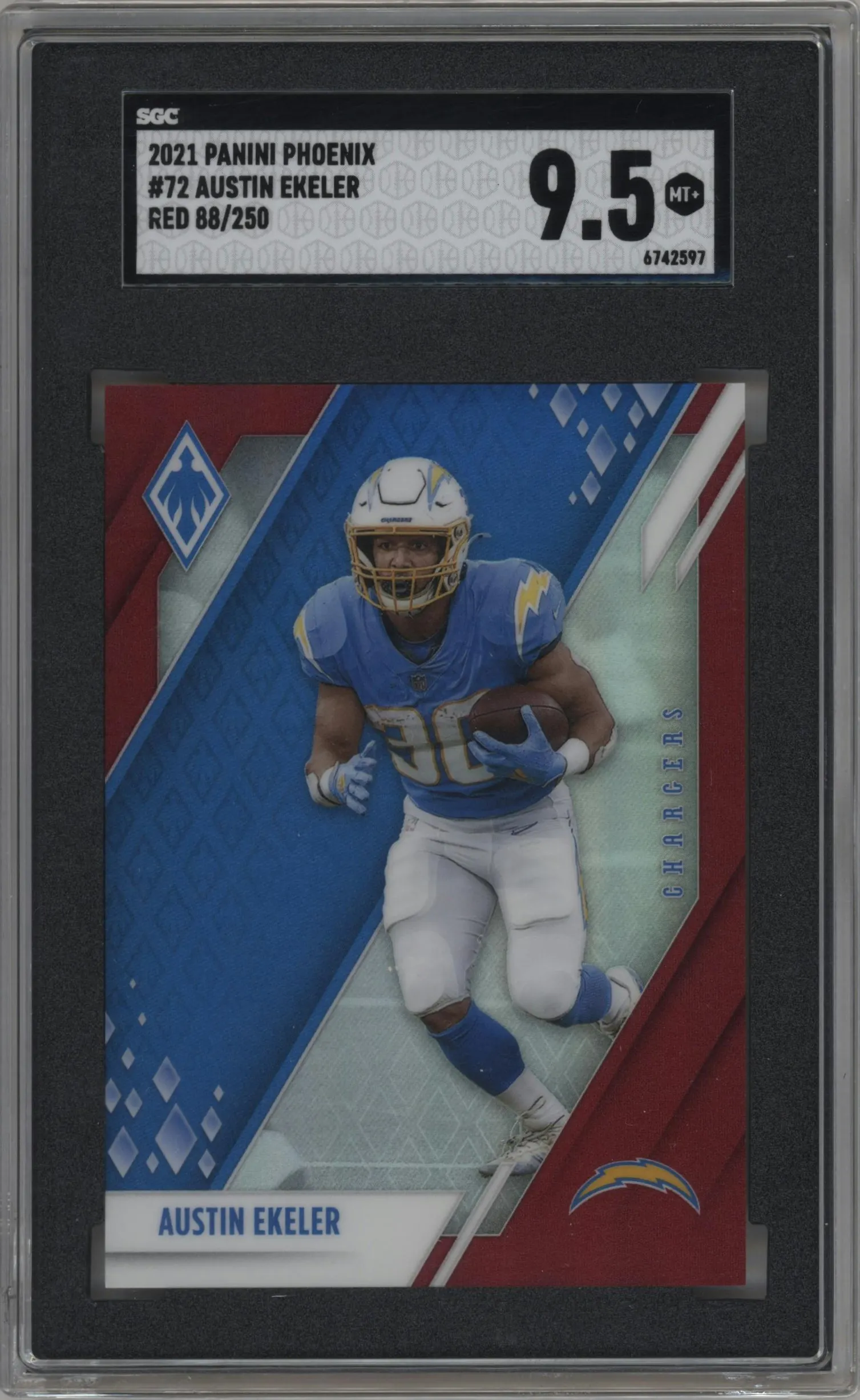 2021 Panini Phoenix Austin Ekeler Red #72 SGC 9.5