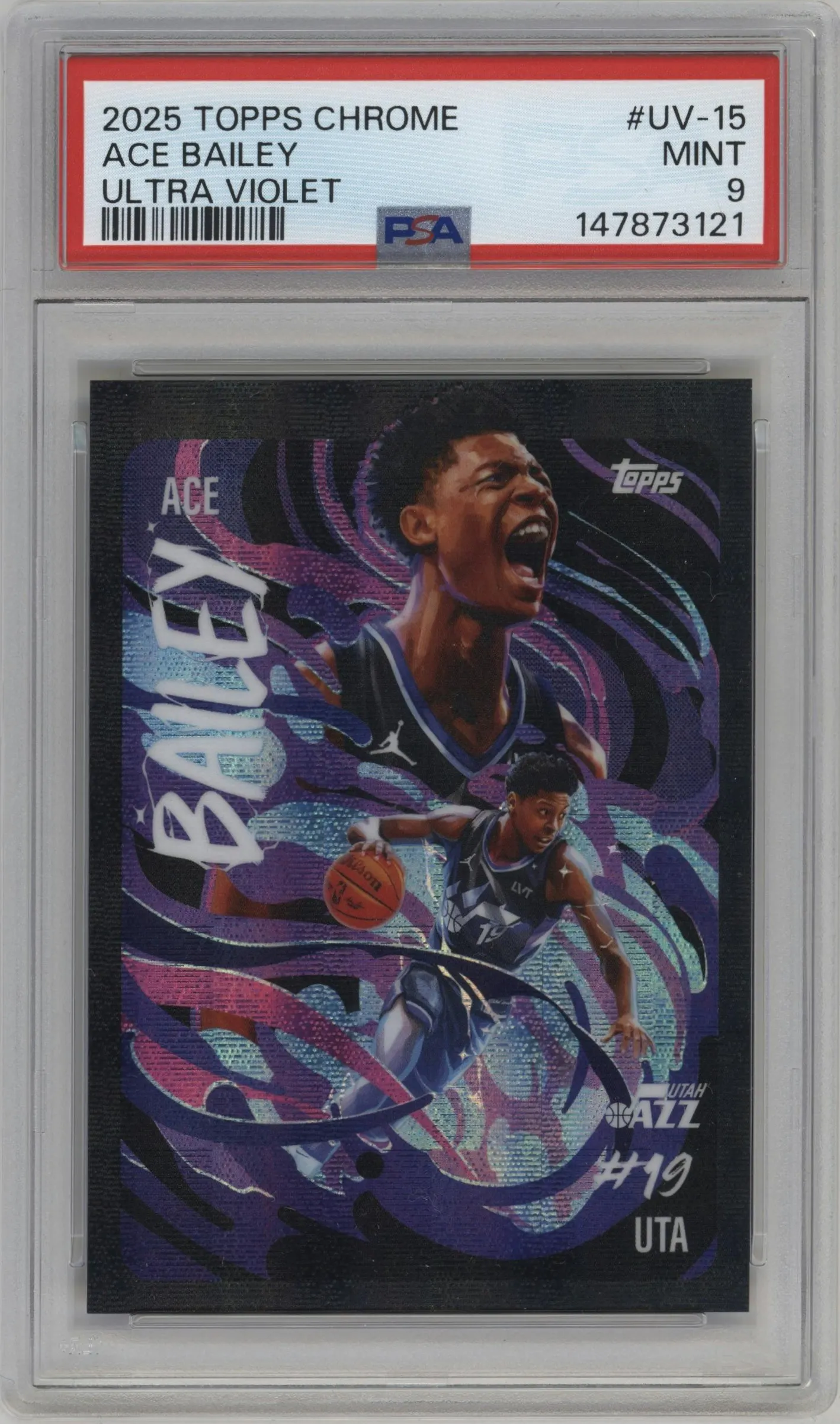 2025 Topps Chrome Ultra Violet AS Ace Bailey #UV-15 PSA 9