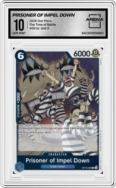 2026 One Piece The Time of Battle Prisoner of Impel Down R #OP16-042 R ARENA CLUB 10