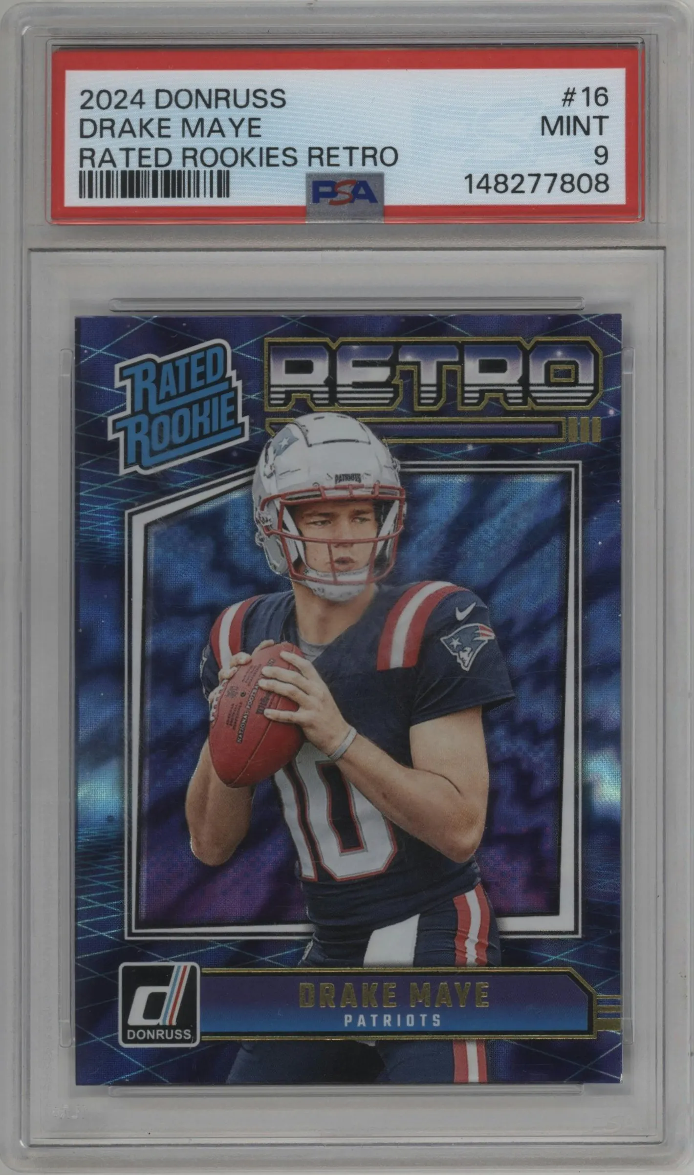 2024 Donruss Retro Rtd.Rke. Drake Maye #16 PSA 9