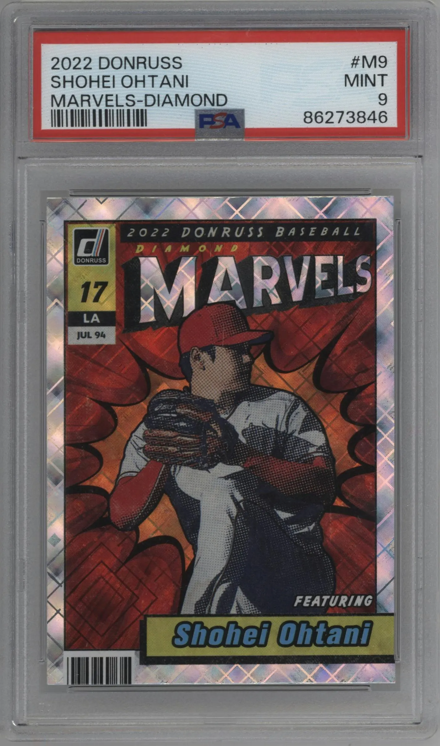 2022 Panini Donruss Marvels Shohei Ohtani Diamond #M-9 PSA 9