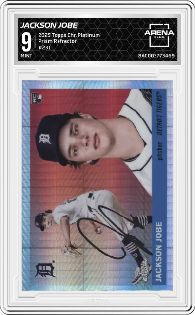 2025 Topps Chrome Platinum Jackson Jobe Prism Refractor ARENA CLUB 9